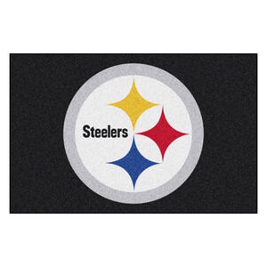 NFL Steelers Mat Retro Rugs 19" x 30" NFL New Carpet Pittsburgh Home Mancave
